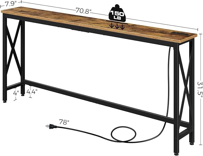 X Shaped Hallway Console Table