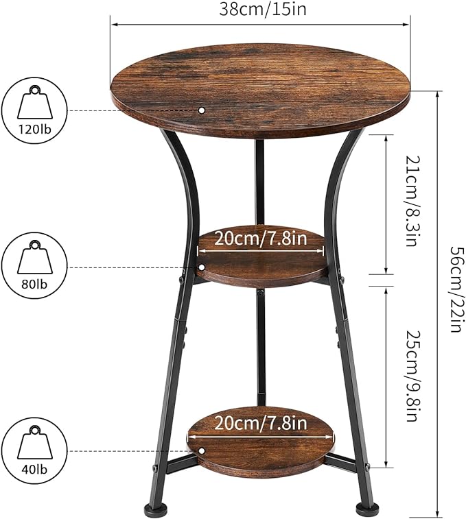 3-Tier Round Beside Table