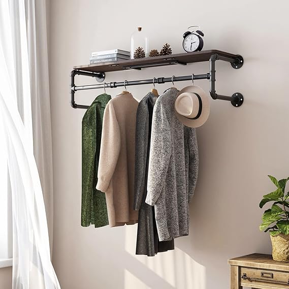 Wall Mounted Garment Rack With Garment Hanger