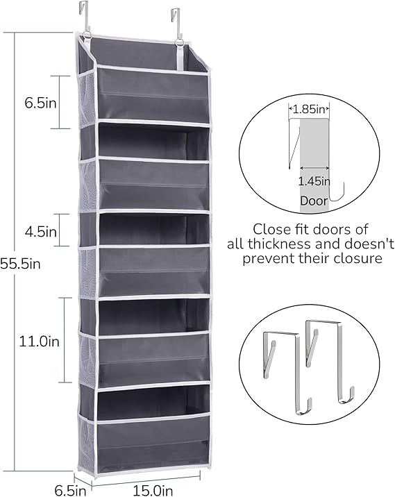 Over Door Organizer with 5 Large Pockets