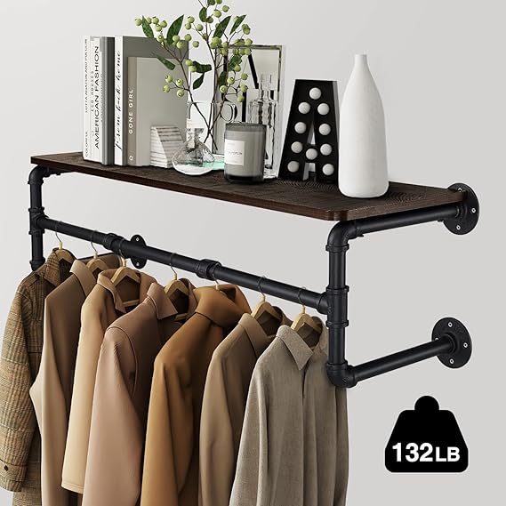 Wall Mounted Garment Rack With Garment Hanger