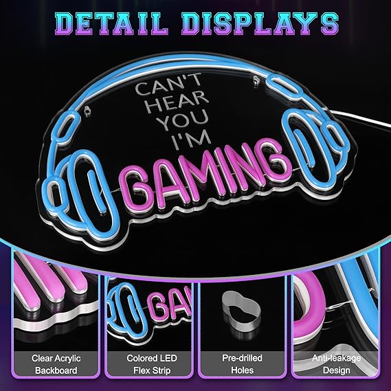 Gaming Headset Neon Sign