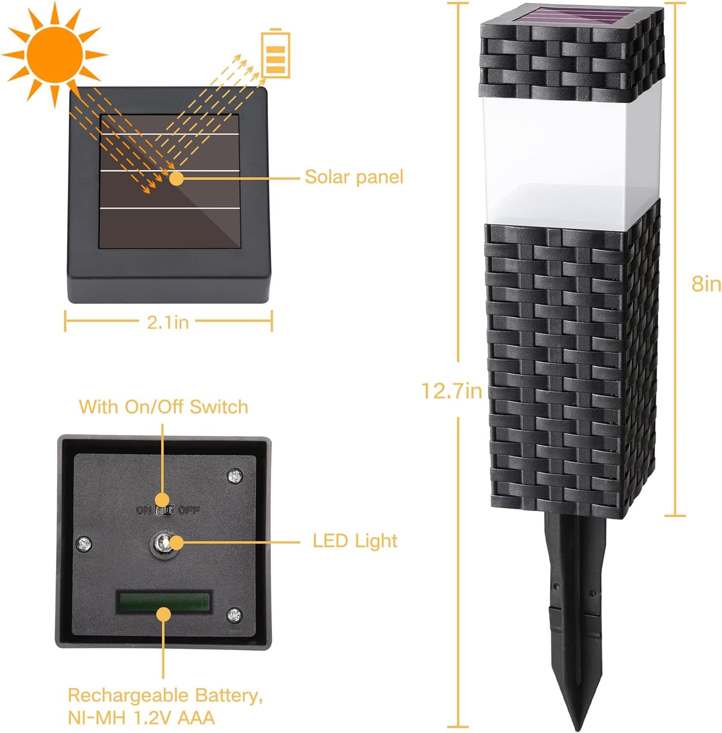 Pack Of 8 Solar Pathway Lights