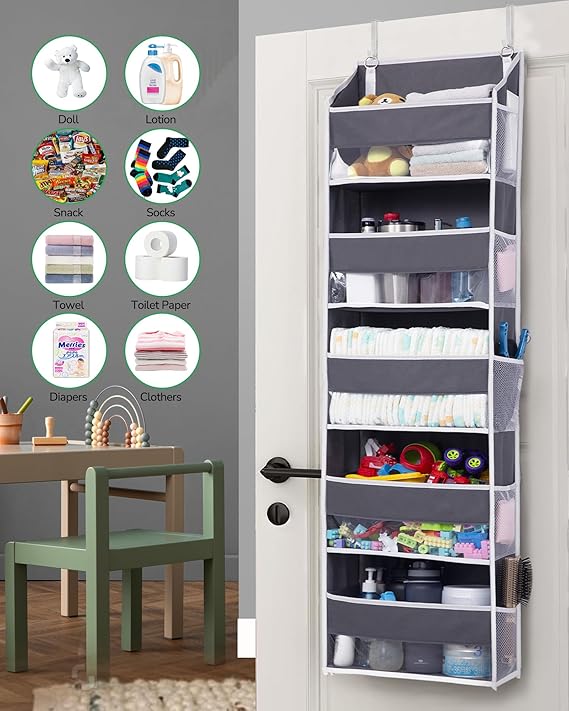 Over Door Organizer with 5 Large Pockets