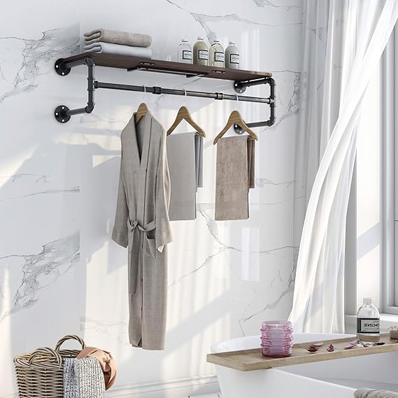 Wall Mounted Garment Rack With Garment Hanger