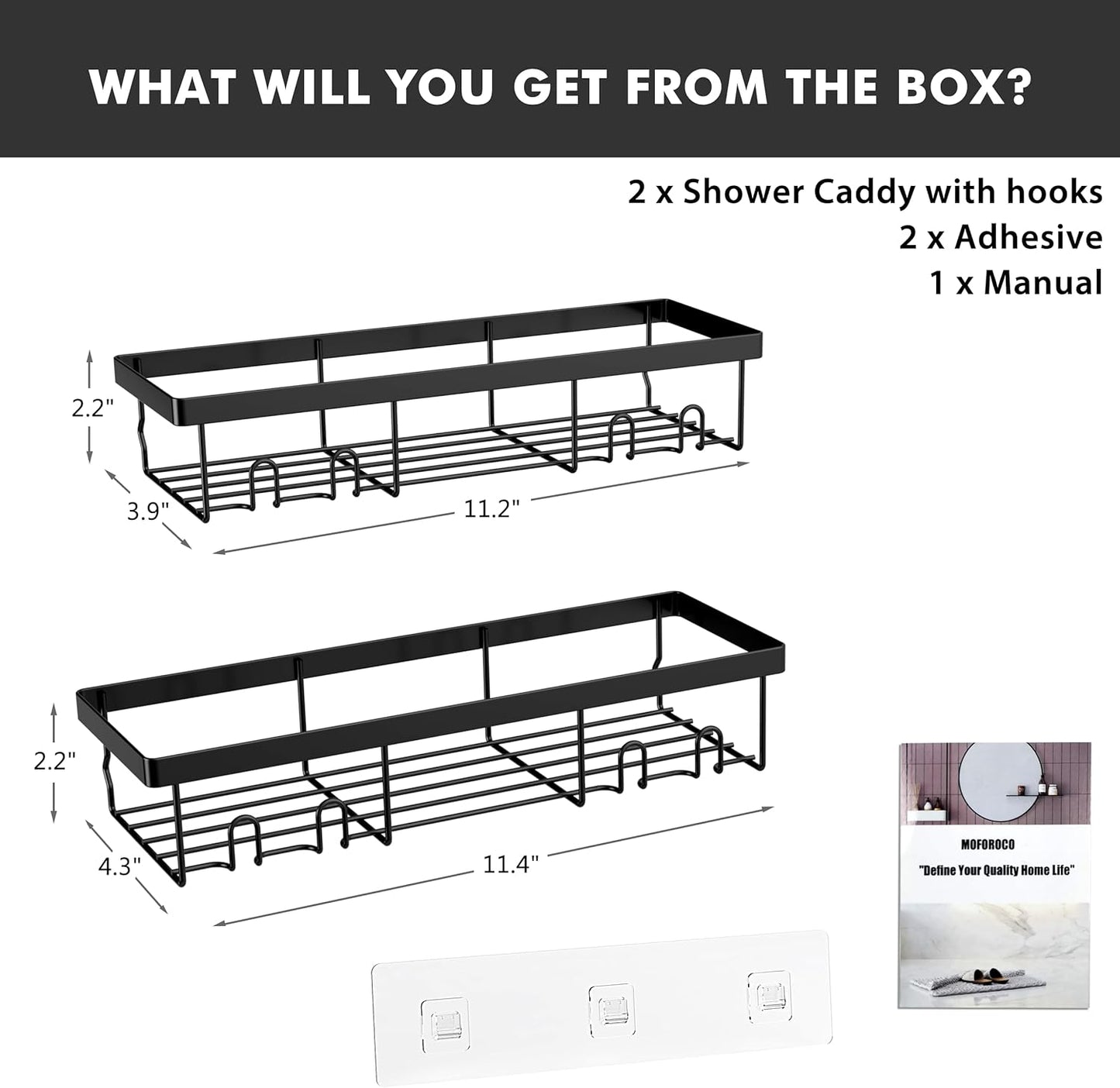 Pack Of 2 Shower Caddy Organizer
