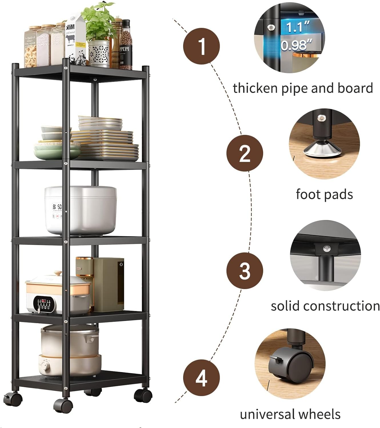 5-Tier Kitchen Storage Shelves