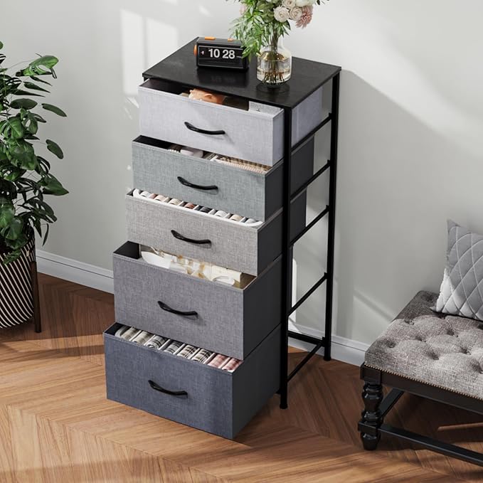 5 Drawer Dresser Tall Storage Tower for Bedroom