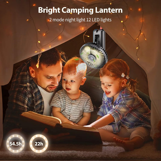 Camping Fan with LED Lights