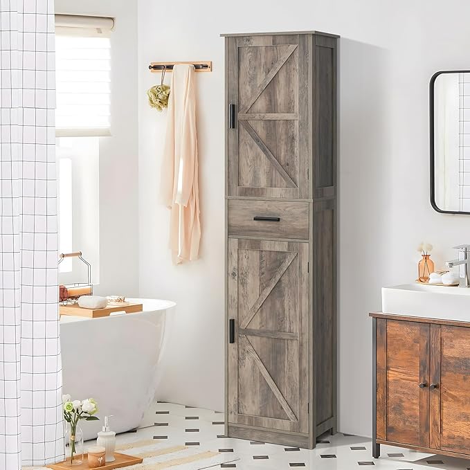 Oak Storage Cabinet with 2 Doors