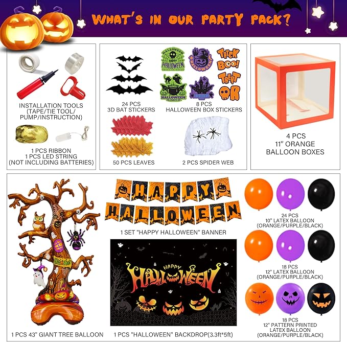 157 Pcs Halloween Party Decorations Kit