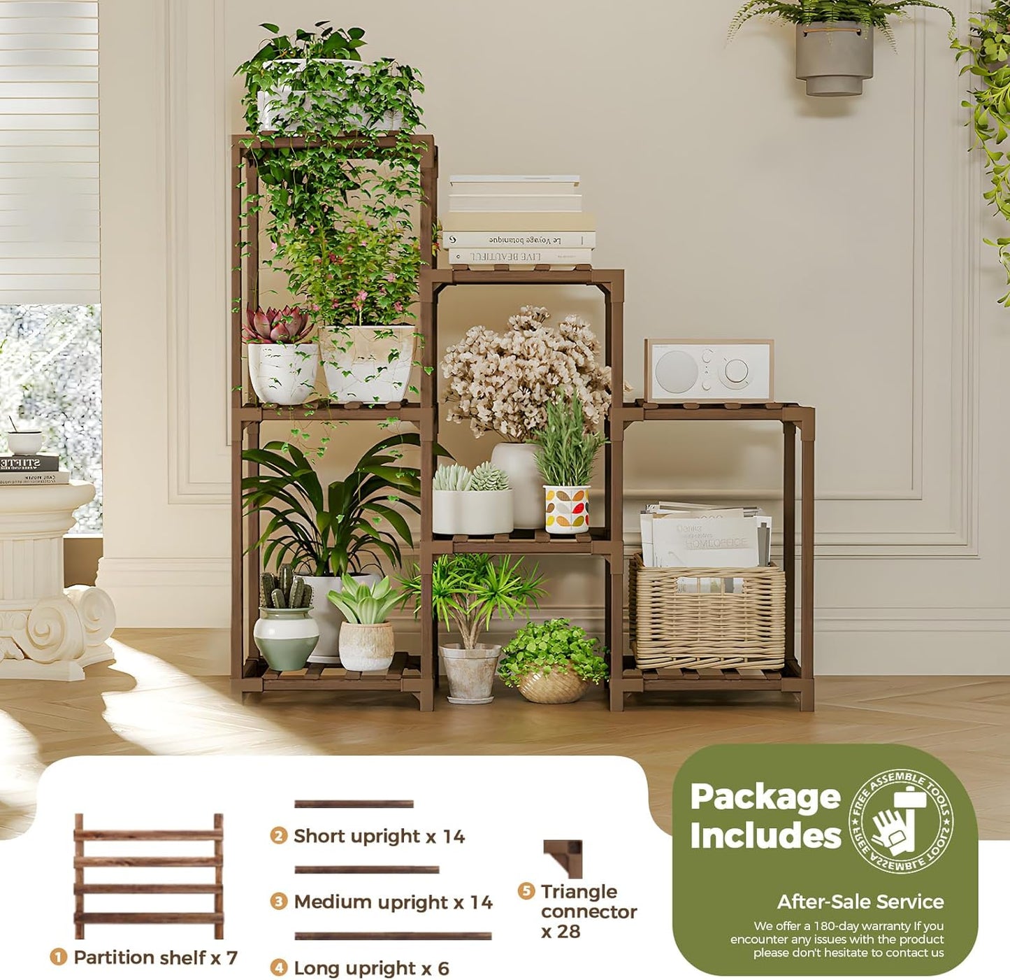 3 Tiers 7 Pots Ladder Plant Stand